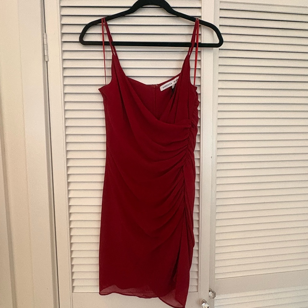 Rebecca Minkoff Ruched Red Mini Dress